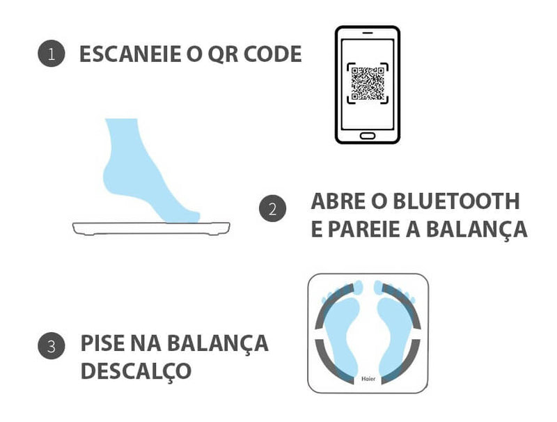 Balança Digital Bluetooth c/ APP de Dados Corporais -  Vitrella