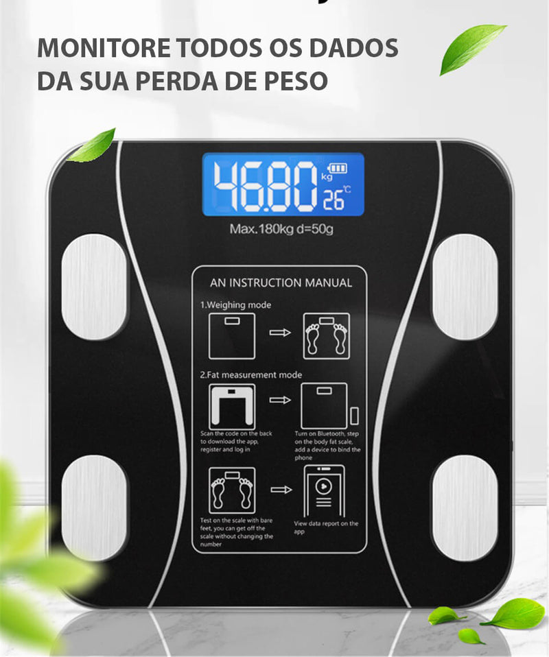 Balança Digital Bluetooth c/ APP de Dados Corporais -  Vitrella