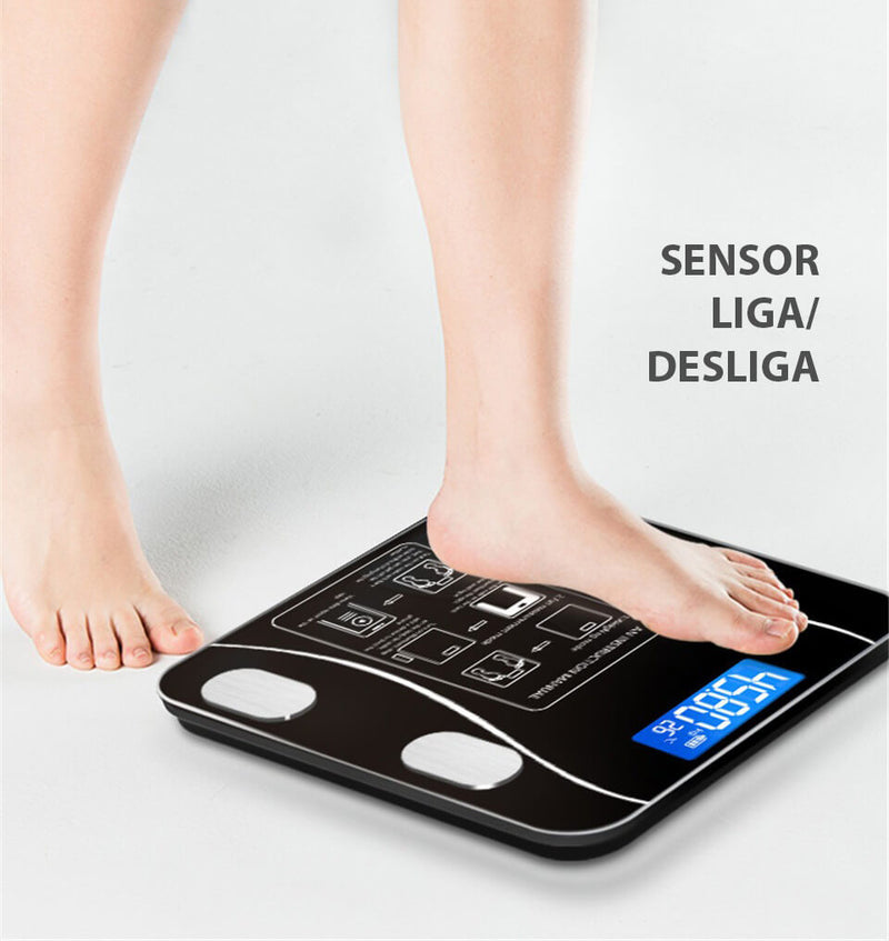 Balança Digital Bluetooth c/ APP de Dados Corporais -  Vitrella