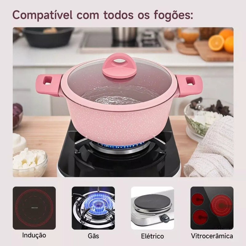 GraniteMaster -  5 Peças de Cerâmica Granito Antiaderente