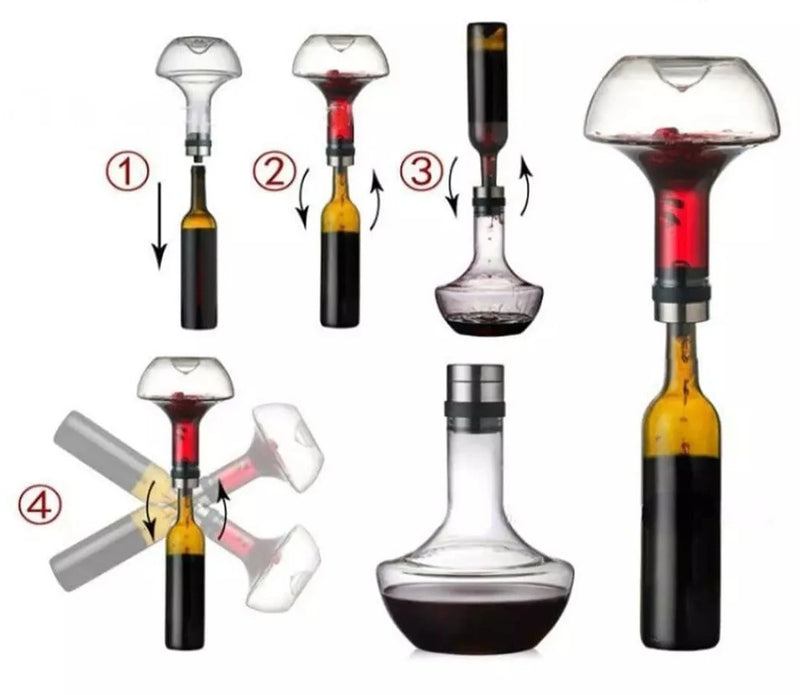 Decantador De Vinho Sofisticado 3 em 1