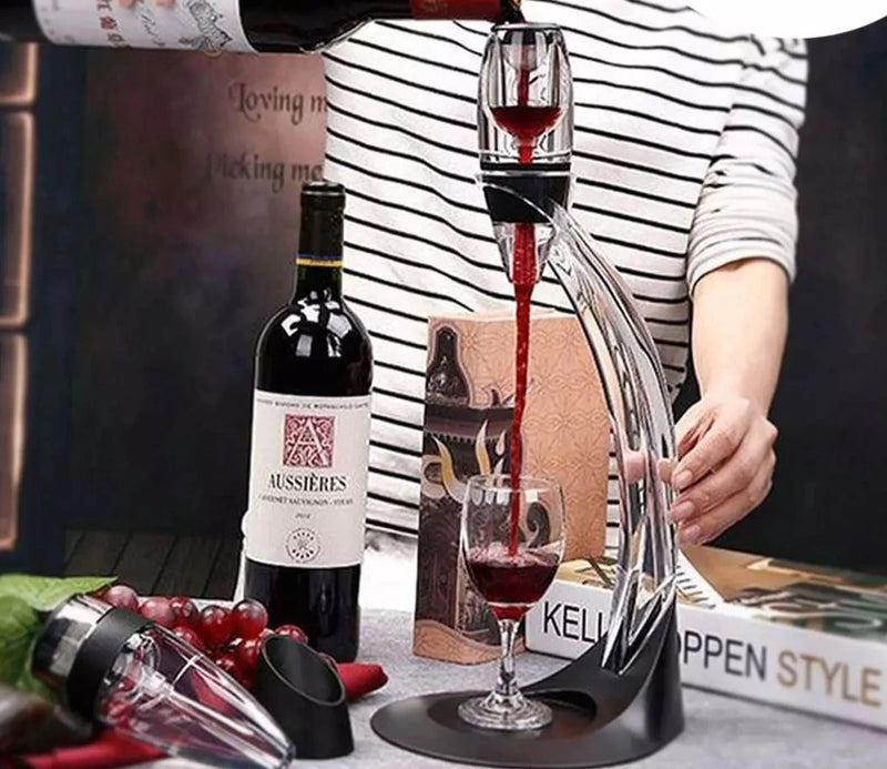 Dispensador e Aerador De Vinho Mágico Vitrella™ - Aerador + Base + Suporte + Filtro