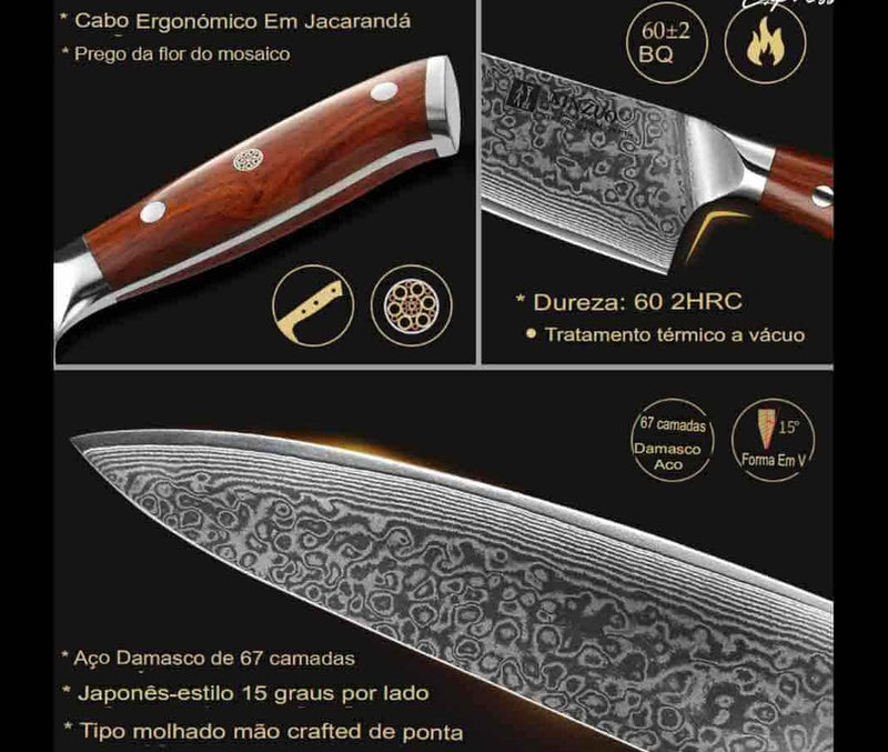 Faca de Churrasco Aço Damasco Vitrella™