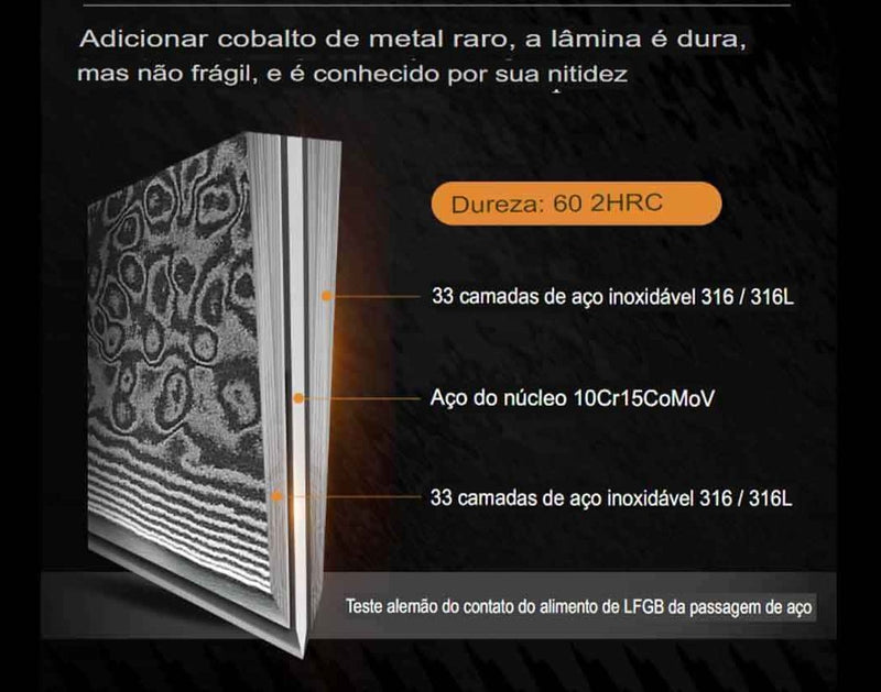 Faca de Churrasco Aço Damasco Vitrella™