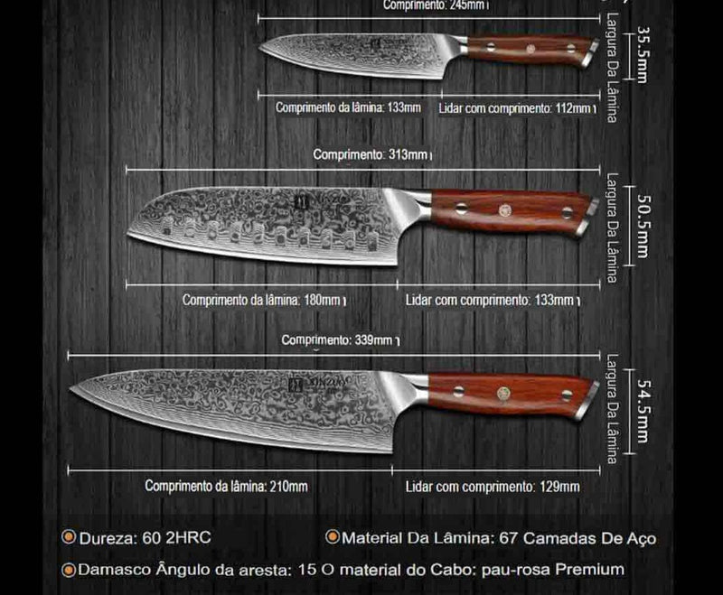 Faca de Churrasco Aço Damasco Vitrella™
