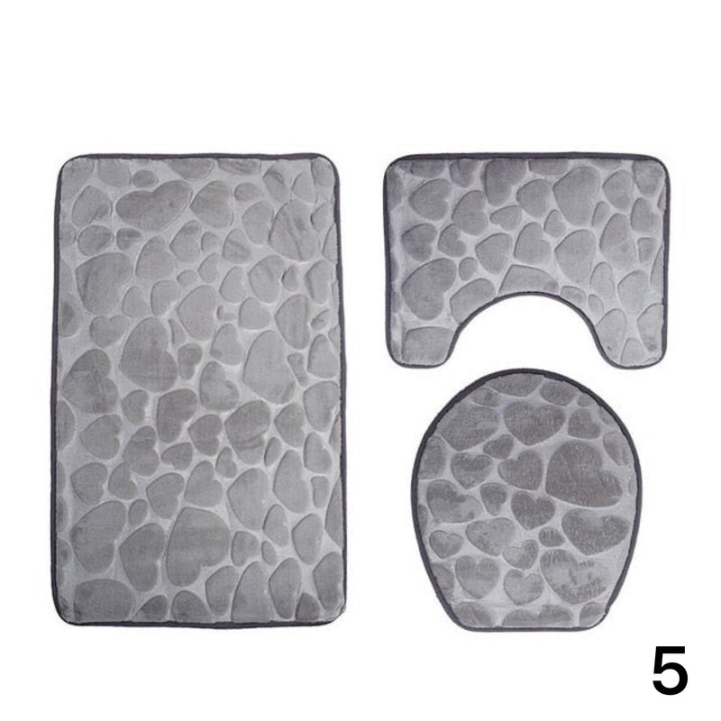 Kit Tapetes Para Banheiro e Lavabo 3 Peças -  Vitrella