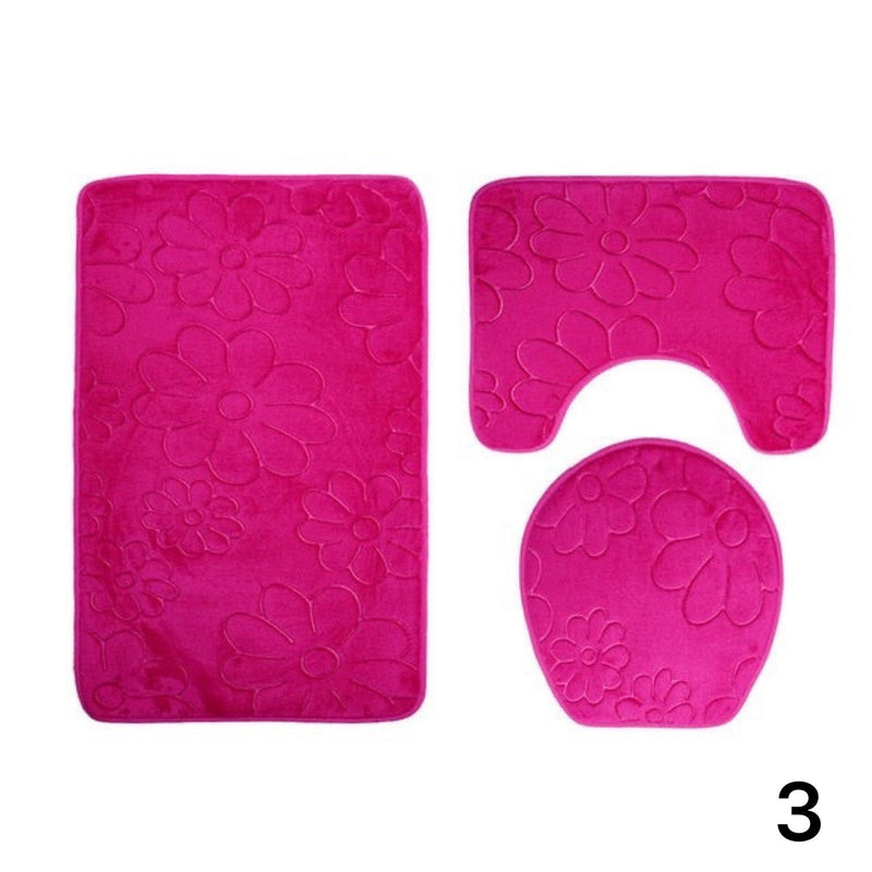 Kit Tapetes Para Banheiro e Lavabo 3 Peças -  Vitrella