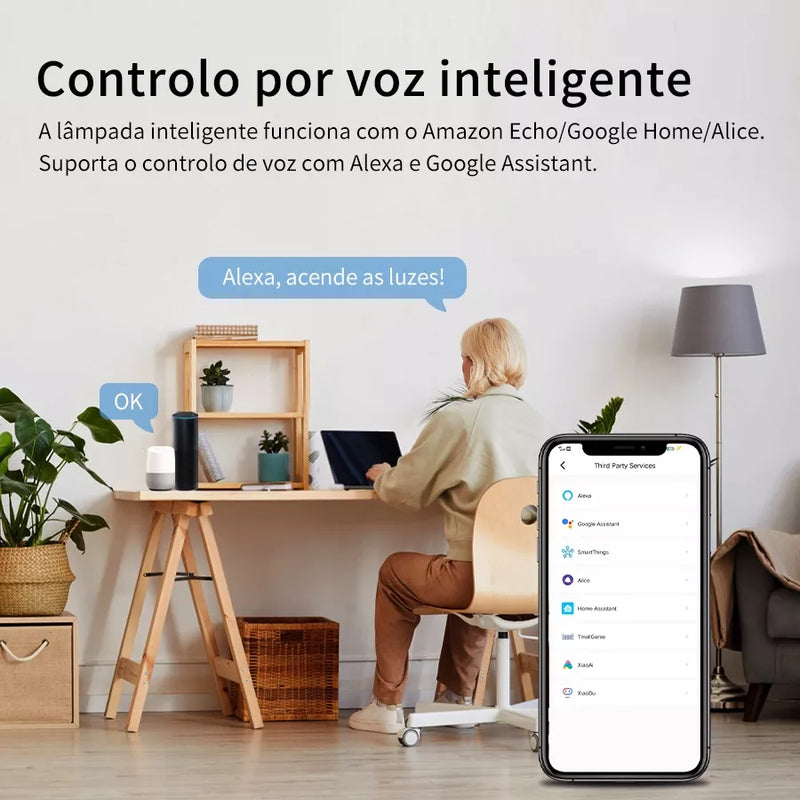 Lâmpada Inteligente Alexa c/ Controle por Voz -  Vitrella