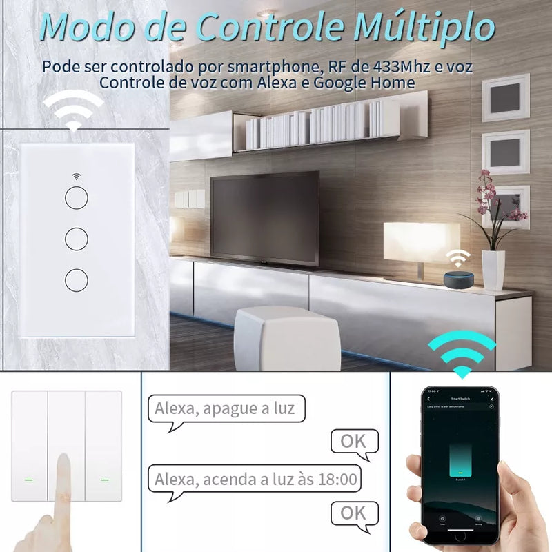 Interruptor Wi-Fi Inteligente Smart™  Compatível com Alexa -  Vitrella