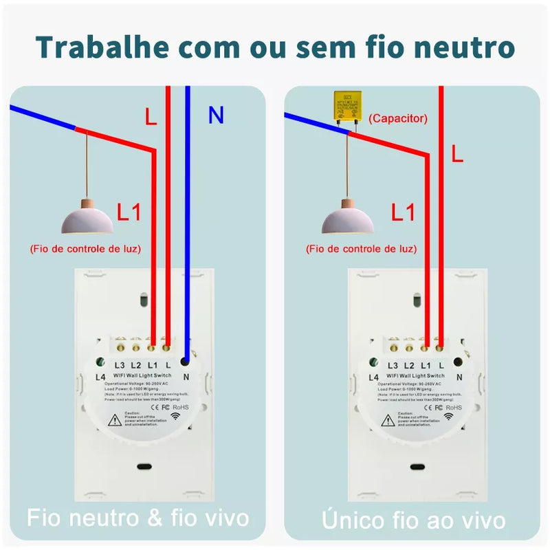 Interruptor Wi-Fi Inteligente Smart™  Compatível com Alexa -  Vitrella