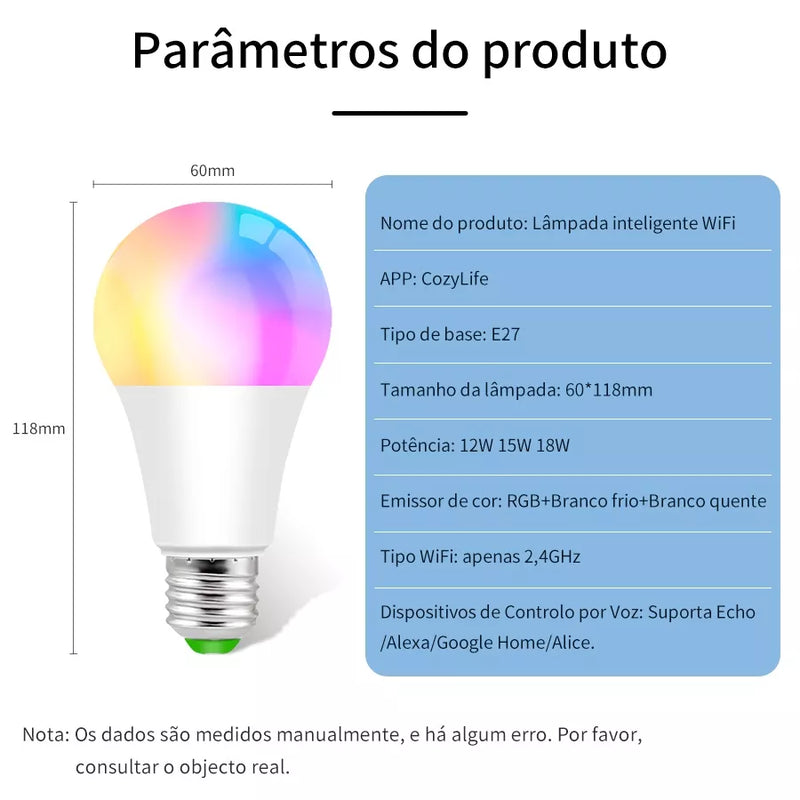 Lâmpada Inteligente Alexa c/ Controle por Voz -  Vitrella