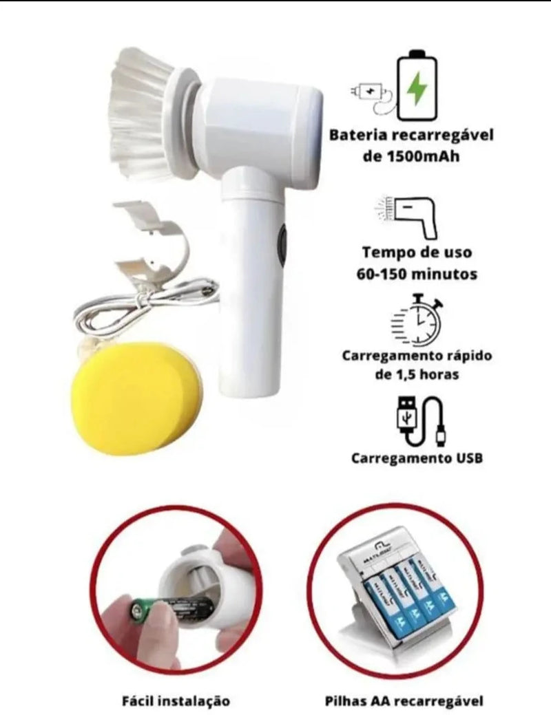 Escova Elétrica Multifuncional Vitrella™ - Limpeza Rápida